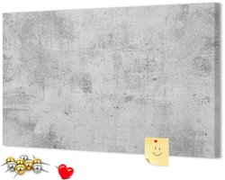 Wallfluent - Betonnen muur Prikbord - 60x40 cm - Grijs Prikbord Van Kurk - Metalen Pinnen - Design Prikbord Kurk - Decoratief Kurkbord