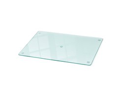 Wallfluent Glazen Snijplank - 52 cm x 30 cm - Transparant Snijplanken van Glas - Rechthoekig - Serveerplank van glas - Keukengerei - Anti-Slip Snijplanken - Minimalistische Keukenaccessoires