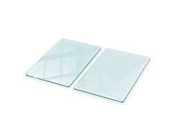 Wallfluent Glazen Snijplank - SET van 2 STUKS 40 cm x 52 cm - Transparant Serveerplank van glas - Rechthoekig - Anti-Slip Snijplanken - Kookbenodigdheden - Dienblad - Minimalistische Keukenaccessoires