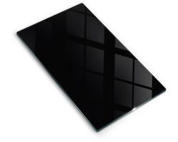 Wallfluent Glazen Snijplanken - Zwart Snijplanken Glas - 30 cm x 52 cm - Zwart Snijplanken van Glas - Hittebestendige Glazen Snijplank - Design Glazen Snijplank Keuken - Antislip Glazen Serveerplank