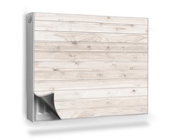 Wallfluent Magnetische Radiatorfolie - Radiator Afdekking Zonder Lijm - 80x60 cm - Lichte, Natuurlijke, Dunne Houten Planken - Radiatorfolie Tot 60°C - Grijs Borden Magnetische Radiatormat
