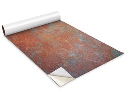 Wallfluent Meubelfolie - Oud plaatwerkmotief Meubelsticker - 100 cm x 50 cm - Bruin Meubelfolie - Kastfolie - Meubelvernieuwing Zonder Schilderen - Plakfolie Meubels - Zelfklevende Meubelwrap - Meubel Make-Over