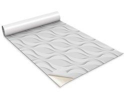 Wallfluent Meubelfolie - Regelmatige golven Meubelsticker - 100 cm x 50 cm - Grijs Meubelfolie - Decoratieve Folie - Folie Voor Meubels - Kastfolie - Meubelvernieuwing Zonder Schilderen - Zelfklevende Meubelwrap