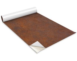 Wallfluent Meubelfolie - Roesteffect Meubelsticker - 100 cm x 50 cm - Bruin Meubelfolie - Decoratieve Folie - Folie Voor Meubels - Kastfolie - Meubelvernieuwing Zonder Schilderen - Zelfklevende Meubelwrap