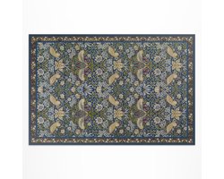 Wallfluent Vinyl Buitenkleed - Vinyl Verandakleed De Aardbeiendief Van William Morris - 80 x 120 cm - Rechthoek Antiallergisch PVC Kleed - Groente Snel Schoon Te Maken Buitenkleed - Patronen Design Vinyl Kleed - Buiten Vloerkleed Voor Tuin