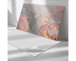 Wallfluent Vinyl Wandpaneel - Abstract harspatroon Zelfklevend Wandpaneel - 100 cm x 50 cm - Turkoois PVC wandpaneel - Set van 1 - Rechthoekig Wandbekleding Vinyl - Abstractie Wandpaneel - PVC Muurpaneel - Wandpaneel Keuken en Badkamer