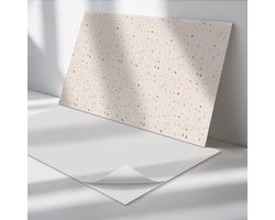 Wallfluent Vinyl Wandpaneel - Abstract Terrazzopatroon Zelfklevend Muurpaneel - 100 cm x 50 cm - Romig Vinyl Wandpaneel - 1 stuk - Rechthoekig Wandbekleding Vinyl - Texturen Wandpaneel - Vinyl Wandbekleding - Wandpaneel Keuken en Badkamer