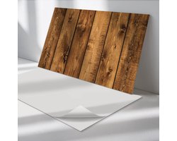 Wallfluent Vinyl Wandpaneel - Houten plank textuur Zelfklevend Wandpaneel - 120 cm x 60 cm - Bruin PVC wandpaneel - Set van 1 - Rechthoekig Wandbekleding Vinyl - Texturen Wandpaneel - PVC Muurpaneel - Wandpaneel Keuken en Badkamer