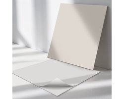 Wallfluent Vinyl Wandpaneel - Kleur Lichtbeige Zelfklevende Wandbekleding - 50 cm x 50 cm - Romig Vinyl Wandpaneel - 4 stuks - Vierkant Wandbekleding Vinyl - Patroon Wandpaneel - Wandpaneel PVC - Wandpaneel Keuken en Badkamer