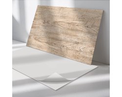 Wallfluent Vinyl Wandpaneel - Natuurlijke houtstructuur Wandpaneel PVC - 100 cm x 50 cm - Beige Vinyl Wandpaneel - Set van 1 - Rechthoekig Wandbekleding Vinyl - Texturen Wandpaneel - Zelfklevend Wandpaneel - Wandpaneel Keuken en Badkamer