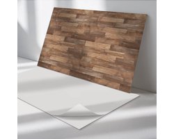 Wallfluent Vinyl Wandpaneel - Vloerplankpatroon Zelfklevende Wandbekleding - 120 cm x 60 cm - Bruin Vinyl Wandpaneel - 1 stuk - Rechthoekig Wandbekleding Vinyl - Texturen Wandpaneel - Wandpaneel PVC - Wandpaneel Keuken en Badkamer