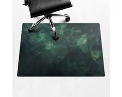 Wallfluent - Vloerbeschermer Marmeren Abstractie - 100x70 cm - Groente Bureaustoel Vloerbeschermer - Rechthoekig - PVC Vloerbeschermer-Stoel Mat-Kantoordecoraties - Organisch marmerpatroon