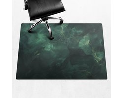 Wallfluent - Vloerbeschermer Marmeren Abstractie - 140x100 cm - Groente Vloerbeschermer Bureaustoelmat - Rechthoekig - Vloerbeschermer Groot-Stoel Mat-Kantoordecoraties - Organisch marmerpatroon