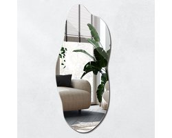 Wallfluent Wandspiegel - Asymmetrische Spiegel - 40 cm x 90 cm - Organische Vorm Spiegel - Organisch Gevormde Spiegel - Stijlvolle Spiegel - Onregelmatige Wandspiegel - Hal Spiegel - Luxe Spiegel - Spiegel Met Onregelmatige Vorm