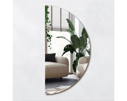 Wallfluent Wandspiegel - Halfronde Spiegel - 45 cm x 90 cm - Half Ronde Spiegel - Spiegel Halfrond - Boho Spiegel - Wandspiegel Halfrond - Spiegel Voor Badkamer - Decoratieve Spiegel - Halfcirkel Spiegel