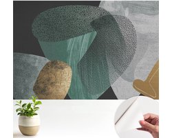 Wallfluent Zelfklevend Fotobehang - Groente Vliesbehang - 104x70 cm - Abstracte Geometrie Behang Zonder Lijm - Gang behang Deel - Luchtbelvrij Behang - Bubble Free Behang