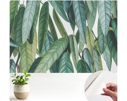 Wallfluent Zelfklevend Fotobehang - Groente Vliesbehang - 104x70 cm - Natuurlijke Bladeren Behang Zonder Lijm - Gang behang Bloemen En Planten - Makkelijk Aan Te Brengen Behang - Bubble Free Behang