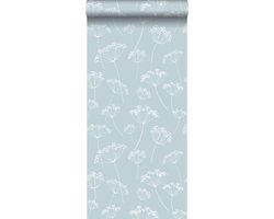 Walls4You behang bloemmotief babyblauw - 935321 - 0,53 x 10,05 m