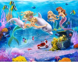 Walltastic - Zeemeermin - Posterbehang Fotobehang – Kinderbehang – XXL (305 x 244 cm) – 6 Panelen