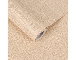 Wallways Zelfklevend Behang - Muurdecoratie - Waterbestendig en Hittebestendig - 60 cm x 10 m - Linnen Bruin