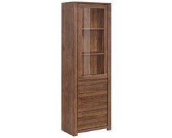 Wally-Vitrinekast - Glas & Hout Deur - Bruin Acacia