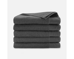 Walra Badhanddoek - Soft Cotton - Set van 5 - Hotel Kwaliteit - 100% katoen - 550 g/m² - 70x140 cm - Antraciet