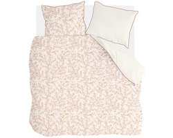 Walra Dekbedovertrek Blushed Leaves - 200x220 - 70% gerecycled Katoen (GRS) / 30% Katoen (BCI) - Off White / Roze