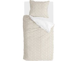Walra Dekbedovertrek Curved Diamonds - 140x220 - 100% Katoen (BCI) - Wit
