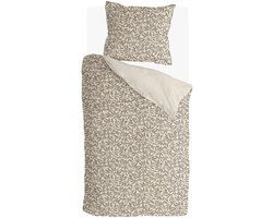Walra Dekbedovertrek Leaf Whispers - 140x220 - 100% Katoen (BCI) - Beige / Off White