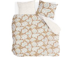 Walra Dekbedovertrek Lovely Leaves - 200x220 - 100% Katoen (BCI) - Bruin / Beige