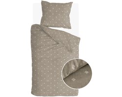 Walra Dekbedovertrek Remade Rustic GraCe - 140x220 - 100% katoen - Taupe