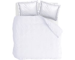 Walra Dekbedovertrek Subtile Stripes - 200x220 - 100% Katoen - Wit / Antraciet