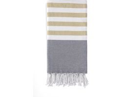 Walra Fouta Sunshade Happiness - 100x180 - 100% Katoen - Jeans Blauw