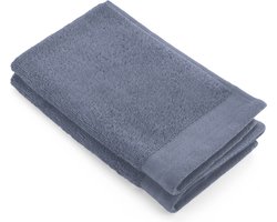 WALRA Gastendoek Soft Cotton Indigo - 2x 30x50 cm