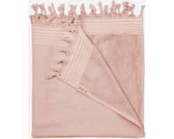 Walra Hamamdoek Remade Cotton XXL - 200x200 cm - Poeder Roze - Strandlaken