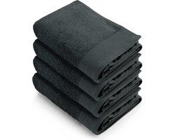Walra handdoeken 60x110 Soft Cotton - 4-delig - Badhanddoeken 550 g/m² - 100% Katoen - Handdoekenset Antraciet