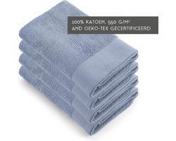 Walra handdoeken 70x140 Soft Cotton - 4-delig - Badlaken 550 g/m² - 100% Katoen - Handdoekenset Blauw