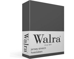 Walra Hoeslaken Jersey Stretch - 90x220 - 100% Katoen - Antraciet