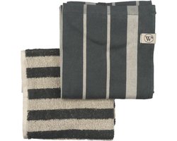 Walra Keukentextiel - Green Haven Donker Groen - 1x 50x50 & 1x 50x70 - 100% Katoen