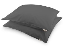 Walra Kussensloop Crispy Cotton - 2x 80x80 - Antraciet