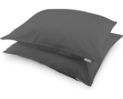 WALRA Kussensloop Crispy Cotton Antraciet 60 x 70 cm
