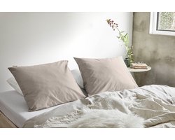 Walra Kussensloop Crispy Cotton - Zand - 2x 60x70