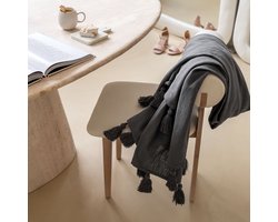 Walra Plaid Funny Frays - Antraciet - 130x170