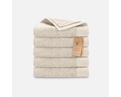 Walra Remade Handdoeken 50x100 cm - set van 5 - Zware kwaliteit 550 g/m2 - Beige