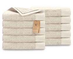 Walra Remade Handdoeken 50x100 - set van 10 - Zware kwaliteit 550 g/m2 - Beige