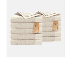 Walra Remade Handdoeken 50x100 - set van 10 - Zware kwaliteit 550 g/m2 - Beige
