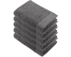 Walra Remade Handdoeken 50x100 - set van 5 - Zware kwaliteit 550 g/m2 - Antraciet
