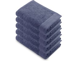 Walra Remade Handdoeken 50x100 - set van 5 - Zware kwaliteit 550 g/m2 - Blauw