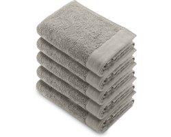 Walra Remade Handdoeken 50x100 - set van 5 - Zware kwaliteit 550 g/m2 - Taupe