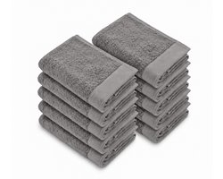 Walra Remade Handdoeken - 70 x 140 cm - Set van 10 - Zware kwaliteit 550 g/m2 - Grijs